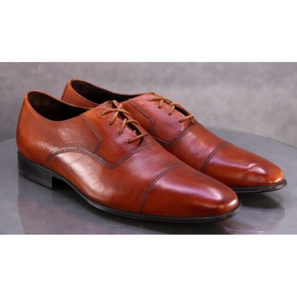 Cole Haan Nik Air Men\'s Cap Toe Dress Shoes Size 10.5 Leather Brown